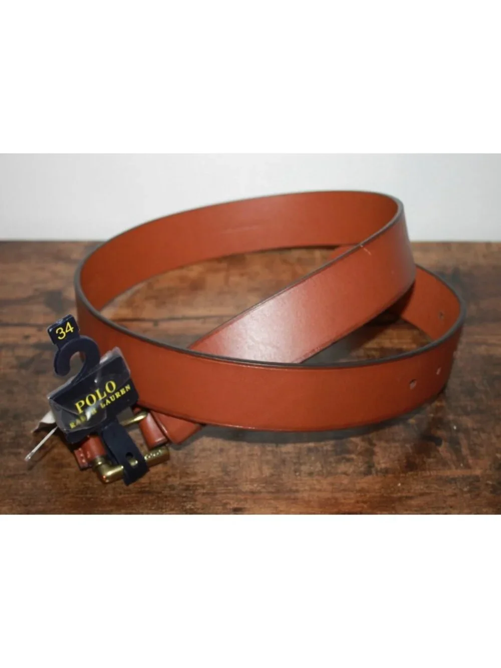 Polo Ralph Lauren Ryder Cup 6/15 Leather Belt Clssic Tan Size 34 NWT NEW